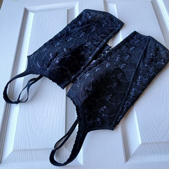 VTG Y2K Wet Seal Black Corset Juniors L missing lace front adjustable straps - Picture 3 of 16